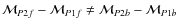 $\mathcal{M}_{P2f}-\mathcal{M}_{P1f}
\neq \mathcal{M}_{P2b}-\mathcal{M}_{P1b}$