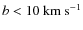 $b<10~\ensuremath{{\rm km~s^{-1}}} $