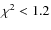 $\chi^2<1.2$