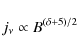 \begin{displaymath}j_{\nu}\propto B^{(\delta+5)/2}
\end{displaymath}