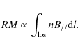 \begin{displaymath}
RM \propto \int_{\rm los}nB_{//}{\rm d}l.
\end{displaymath}