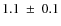 $1.1~\pm ~0.1$