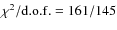 $\chi^2/\rm {d.o.f.}=161/145$