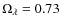 $\Omega_\lambda=0.73$