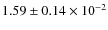 $1.59\pm0.14\times10^{-2}$