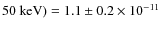$50~{\rm keV})=
1.1\pm0.2\times 10^{-11}$