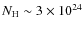 $N_{\rm H}\sim 3\times10^{24}$