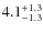 $\rm 4.1^{+1.3}_{-1.3}$