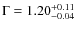 $\Gamma=1.20^{+0.11}_{-0.04}$