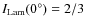 $I_{{\rm Lam}}(0^\circ)=2/3$