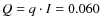 $Q=q \cdot I=0.060$