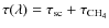 $\tau (\lambda ) = \tau _{{\rm sc}} + \tau _{{\rm CH_4}}$