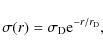 \begin{displaymath}\sigma(r)=\sigma_{\rm D}{\rm e}^{-r/r_{\rm D}},
\end{displaymath}