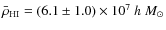 $\bar{\rho}_{\rm {HI}} = (6.1 \pm 1.0)\times 10^7~h~M_\odot$