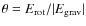$\theta=E_{{\rm rot}}/\vert E_{{\rm grav}}\vert$