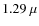 $1.29~\mu$