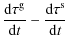 $\displaystyle \frac{{\rm d} \tau^{\rm g}}{{\rm d} t}- \frac{{\rm d} \tau^{\rm s}}{{\rm d} t}$