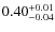$\rm0.40^{+0.01}_{-0.04}$