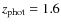 $z_{\rm phot}
= 1.6$