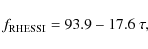 \begin{displaymath}
f_{\rm RHESSI}=93.9-17.6~\tau ,
\end{displaymath}
