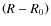 $\left( {R - R_0 } \right)$