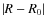 $\left\vert {R - R_0 } \right\vert$