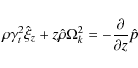 \begin{displaymath}
\rho \gamma _t^2 \hat \xi _z + z\hat \rho \Omega _k^2 = - {\partial \over {\partial z}}\hat p
\end{displaymath}