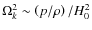 $\Omega_{k}^{2}\sim\left(p/\rho \right)/H_{0}^{2}$
