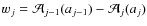 ${w_j= {\cal A}_{j-1} (a_{j-1}) - {\cal A}_{j} ( a_{j})}$