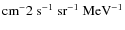$\rm cm^-{2}~s^{-1}~sr^{-1}~MeV^{-1}$