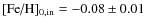 $[\mbox{Fe/H}]_{0,{\rm in}}=-0.08\pm0.01$