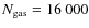 $N_{\rm gas} = 16~000$