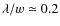 $\lambda/w \simeq
0.2$