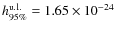 $h^{\rm u.l.}_{95 \%}= 1.65 \times 10^{-24}$