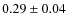 $ 0.29 \pm 0.04$