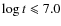 $\log t\leqslant 7.0$