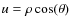 $u =\rho
\cos(\theta)$
