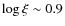 $\log{\xi} \sim 0.9$