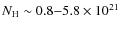 $N_{\rm H}\sim 0.8{-}5.8\times 10^{21}$