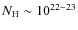 $N_{\rm H} \sim 10^{22{-}23}$