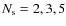 $N_{\rm s} = 2, 3, 5$
