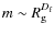 $m \sim R_{\rm g}^{D_{\rm f}}$