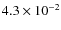 $4.3\times 10^{-2}$