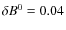 $\delta B^0=0.04$