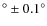 $^{\circ} \pm 0.1^{\circ}$
