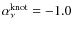 $\alpha_{\nu}^{\rm knot} = -1.0$