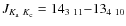 $J_{K_{\rm a}~K_{\rm c}}= 14_{3~11}{-}13_{4~10}$