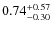 $\rm0.74^{+0.57}_{-0.30}$