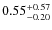 $\rm0.55^{+0.57}_{-0.20}$