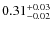 $\rm0.31^{+0.03}_{-0.02}$